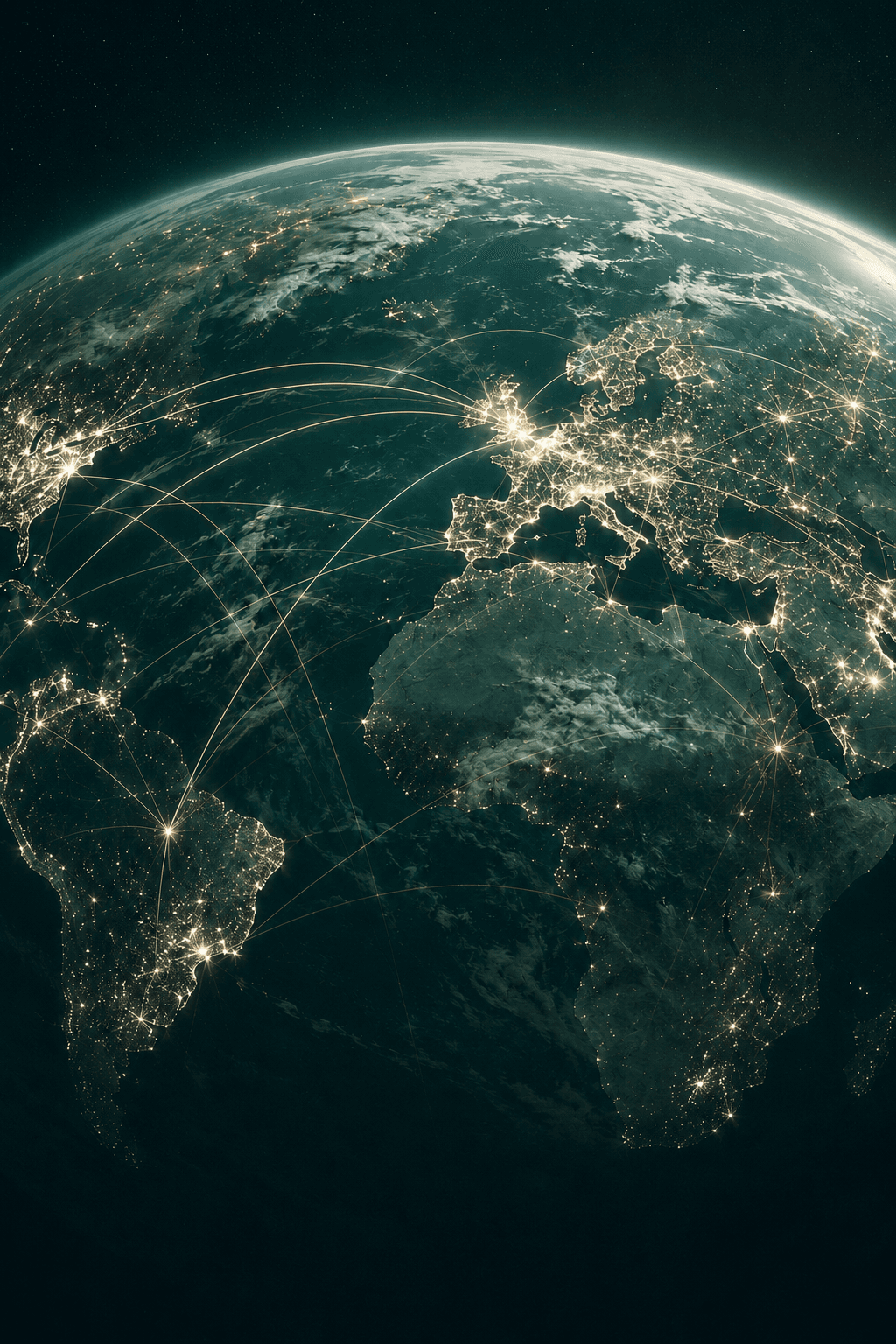 Earth illuminated by a global network of connections